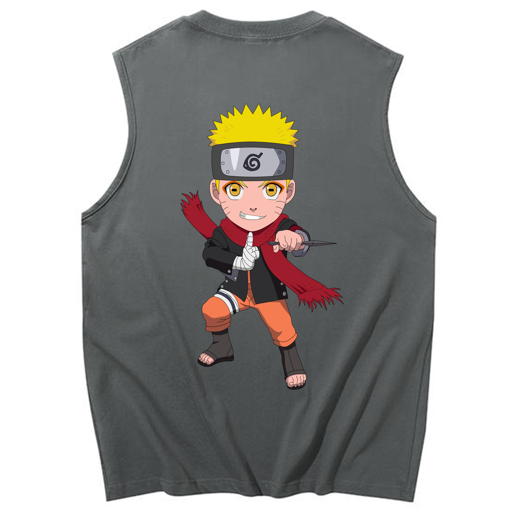 （画像用） NARUTO -ナルト- うずまき ナルト Uzumaki Naruto コットン100％タンクトップ（背面プリント）